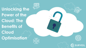 Cloud optimisation title image with open padlock on a cloud