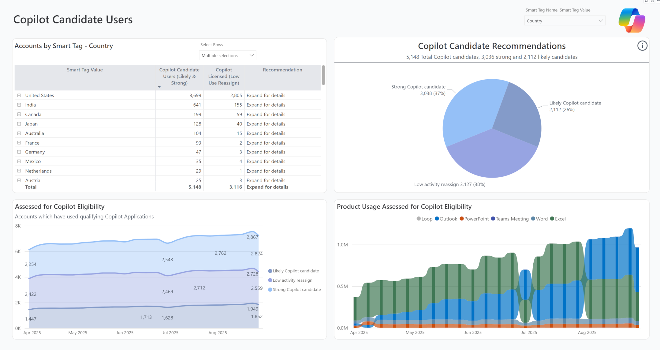 Surveil Copilot Candidate Users dashboard